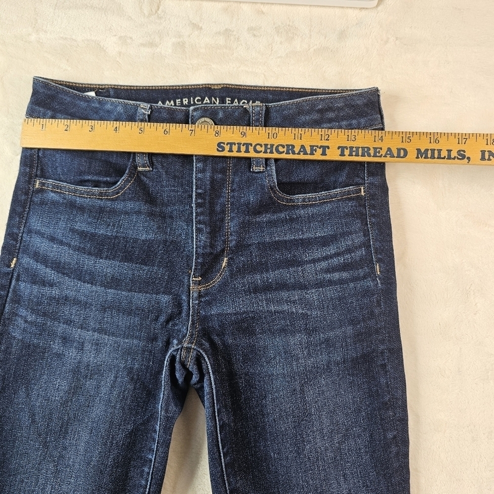 American Eagle Hi Rise Jegging Women’s 6 Regular Dark Wash Stretch Denim Jeans - Picture 2 of 11
